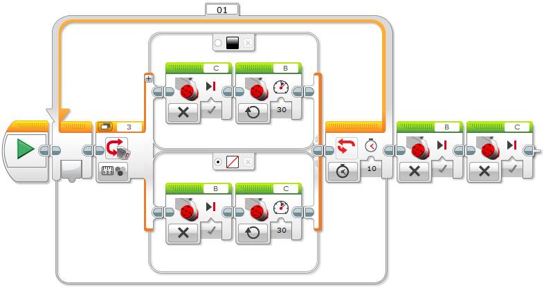 Ev3 color best sale sensor program